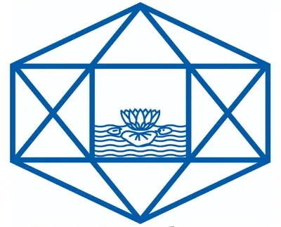 Sri Aurobindo Society Symbol - Diamond enclosing Sri Aurobindo's symbol representing the Mother's light at its intensest